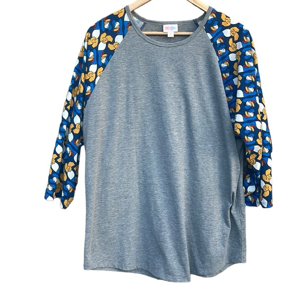 LuLaRoe Disney Donald Duck Randy t-shirt blue gray size 3XL